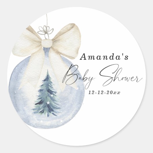 Kerstboomversiering met Baby shower van de boog Ronde Sticker (Voorkant)