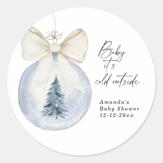 Kerstboomversiering met Baby shower van de boog Ronde Sticker (Voorkant)
