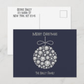 Kerstboomversiering met diamant kerstkaart feestdagenkaart (Voorkant / Achterkant)