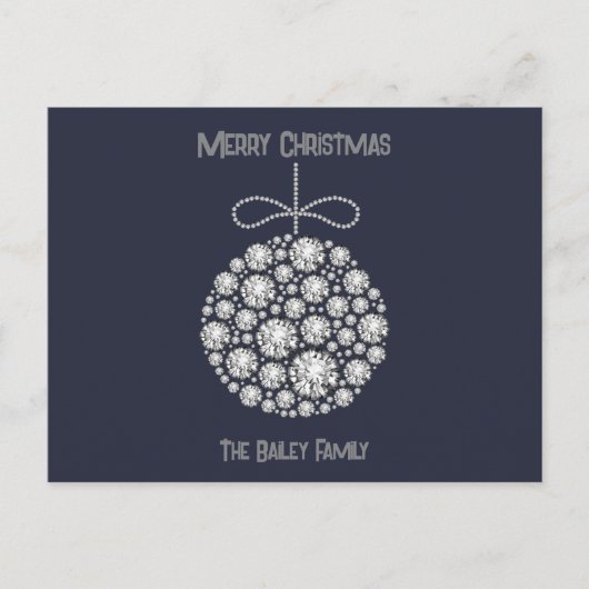 Kerstboomversiering met diamant kerstkaart feestdagenkaart (Voorkant)