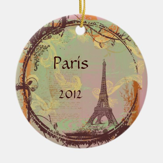 kerstboomversiering met Eiffeltoren Keramisch Ornament (Voorkant)