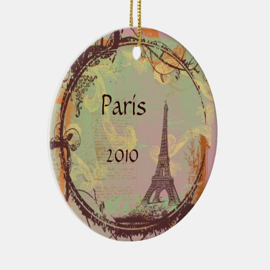 kerstboomversiering met Eiffeltoren Keramisch Ornament (Rechts)