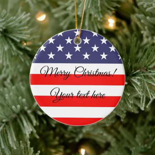 Kerstboomversiering met Patriottische Amerikaanse  Keramisch Ornament (Boom)