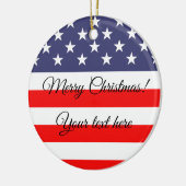 Kerstboomversiering met Patriottische Amerikaanse  Keramisch Ornament (Links)