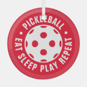 kerstboomversiering met Pickleball-fan glas Ornament (Voorkant)