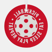 kerstboomversiering met Pickleball-fan glas Ornament (Achterkant)