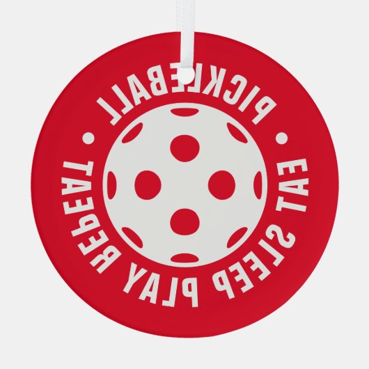 kerstboomversiering met Pickleball-fan glas Ornament (Achterkant)