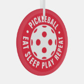 kerstboomversiering met Pickleball-fan glas Ornament (Voorkant Rechts)
