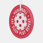 kerstboomversiering met Pickleball-fan glas Ornament (Voorkant links)
