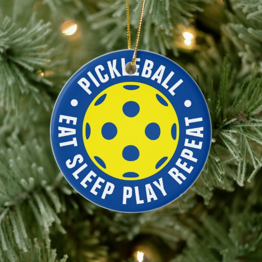 kerstboomversiering met Pickleball-fan Keramisch Ornament (Boom)