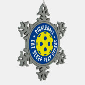 kerstboomversiering met Pickleball Tin Sneeuwvlok Ornament (Links)