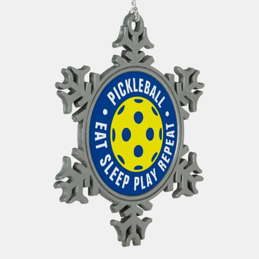 kerstboomversiering met Pickleball Tin Sneeuwvlok Ornament (Links)