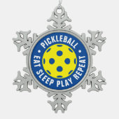 kerstboomversiering met Pickleball Tin Sneeuwvlok Ornament (Voorkant)