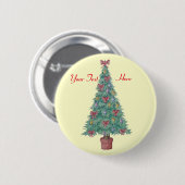 kerstboomversiering met rode bogen bells ronde button 5,7 cm (Voorkant /achterkant)