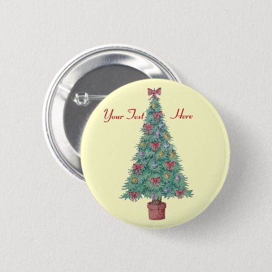 kerstboomversiering met rode bogen bells ronde button 5,7 cm (Voorkant /achterkant)
