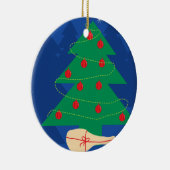 kerstboomversiering met tennis keramisch ornament (Rechts)