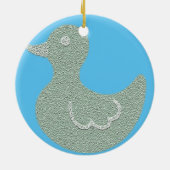 Kerstboomversiering met zoete Duck Keramisch Ornament (Achterkant)