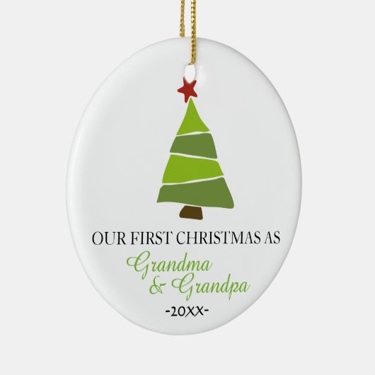 Kerstboomversiering Oma en Oma Keramisch Ornament (Rechts)