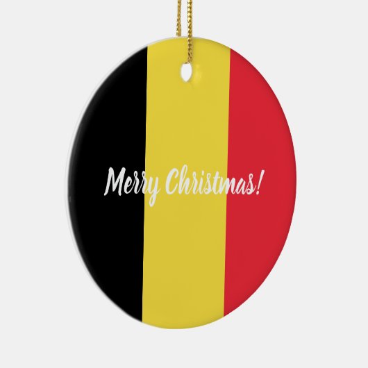 kerstboomversiering onder Belgische vlag Keramisch Ornament (Rechts)