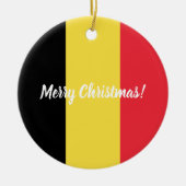 kerstboomversiering onder Belgische vlag Keramisch Ornament (Voorkant)