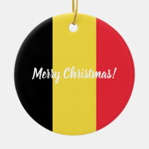 kerstboomversiering onder Belgische vlag Keramisch Ornament