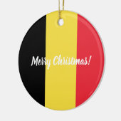 kerstboomversiering onder Belgische vlag Keramisch Ornament (Links)