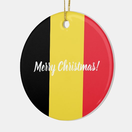 kerstboomversiering onder Belgische vlag Keramisch Ornament (Links)