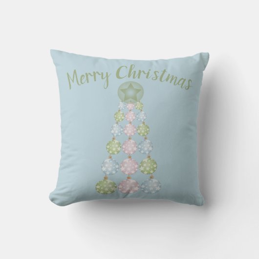 kerstboomversiering Pastel blauw Kussen (Voorkant)