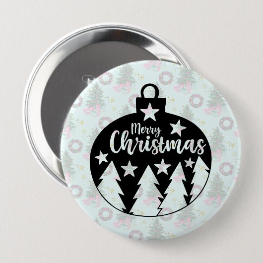 kerstboomversiering ronde button 4,0 cm (Voorkant /achterkant)