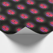 kerstboomversiering Roze Paars op zwart Cadeaupapier (Hoek)