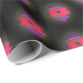 kerstboomversiering Roze Paars op zwart Cadeaupapier (Rol Hoek)