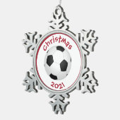 kerstboomversiering #soccer 2021 tin sneeuwvlok ornament (Rechts)