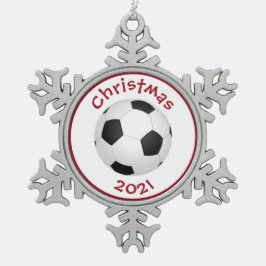 kerstboomversiering #soccer 2021 tin sneeuwvlok ornament