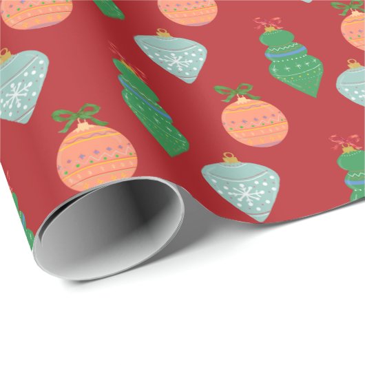  kerstboomversiering Vakdag Rood Cadeaupapier (Rol Hoek)