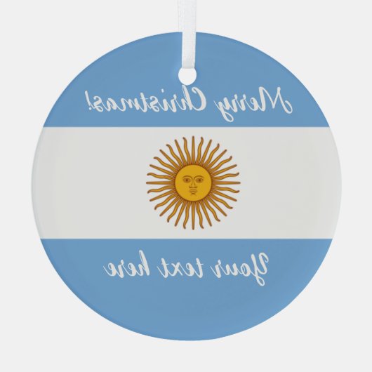 Kerstboomversiering van Argentijnse vlag Glas Ornament (Achterkant)