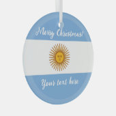 Kerstboomversiering van Argentijnse vlag Glas Ornament (Voorkant Rechts)