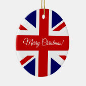 Kerstboomversiering van de Britse vlag Jack Keramisch Ornament (Rechts)