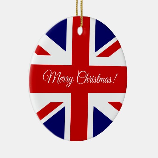 Kerstboomversiering van de Britse vlag Jack Keramisch Ornament (Rechts)