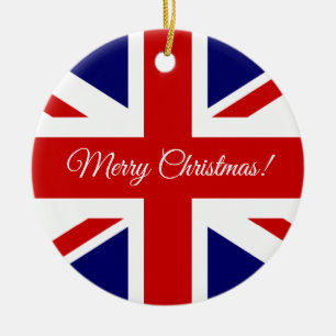 Kerstboomversiering van de Britse vlag Jack Keramisch Ornament