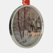 kerstboomversiering van de landkerkscène metalen ornament (Rechts)
