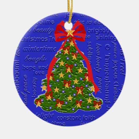 kerstboomversiering van Tannenbaum Lyrics Keramisch Ornament (Voorkant)