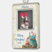  kerstboomversiering verzilverd omlijst ornament (Links)