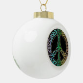 kerstboomversiering voor Keltische Knot Peace Sign Keramische Bal Ornament (Links)