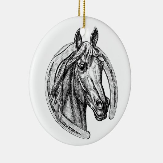  kerstboomversiering voor paarden en Hoefijzers Keramisch Ornament (Rechts)