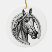  kerstboomversiering voor paarden en Hoefijzers Keramisch Ornament (Voorkant)