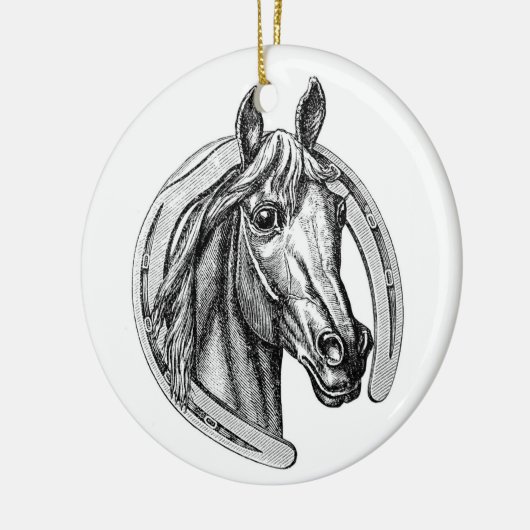  kerstboomversiering voor paarden en Hoefijzers Keramisch Ornament (Links)
