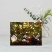 kerstboomversieringen folie feestdagen briefkaart (Staand Voorkant)