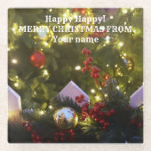 kerstboomversieringen glazen onderzetter (Voorkant)