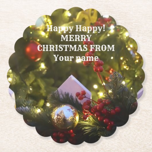 kerstboomversieringen kartonnen onderzetters (Voorkant)