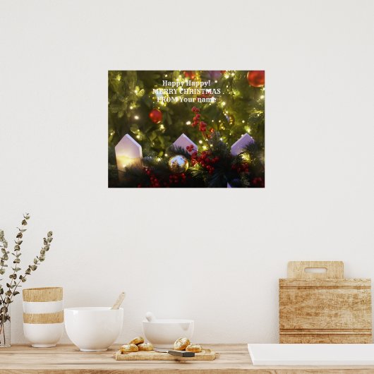 kerstboomversieringen poster (Keuken)